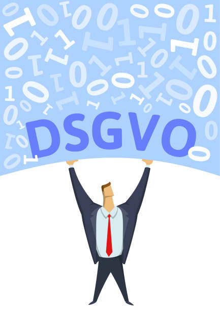 istock GDPR, General Data Protection Regulation. Strong man holding bulk of digital data above his head on white background. Flat vector illustration. Vertical 999025604