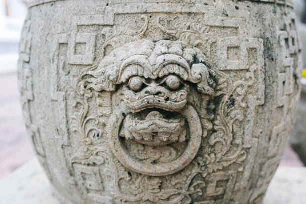 istock Traditional Chinese incense sticks burner with Lion Head close-up 999030564