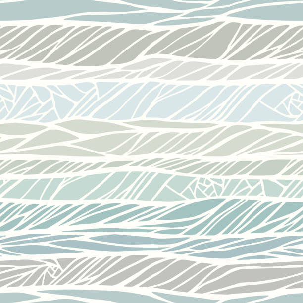 nahtlose muster mit doodle ornament - seaweed seamless striped backgrounds stock-grafiken, -clipart, -cartoons und -symbole
