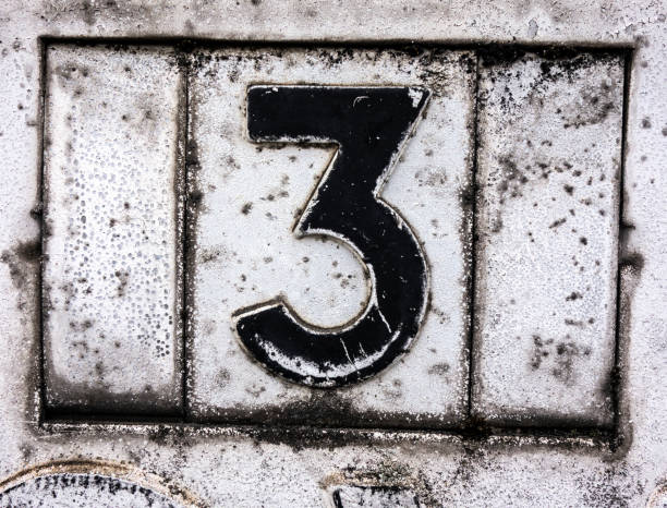 istock Written Wording in Distressed State Typography Found Number Three 3 999093458