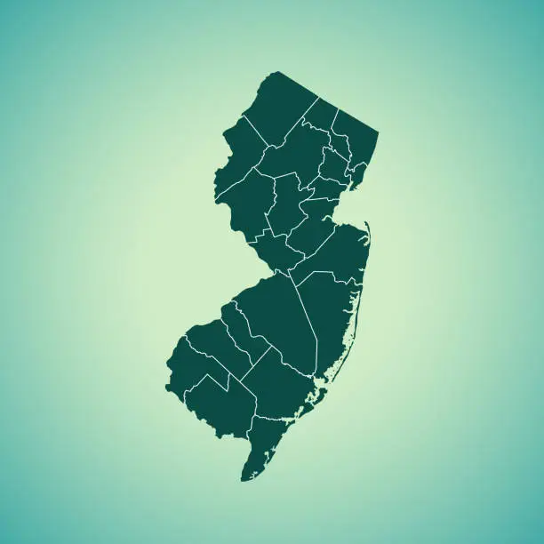 Vector illustration of New Jersey map