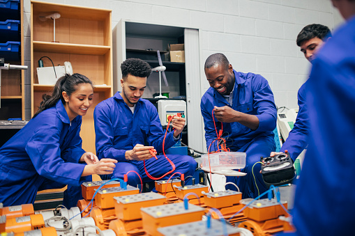 Working On An Engineering Group Project Stock Photo - Download Image ...