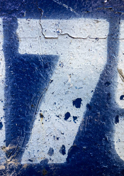 istock Written Wording in Distressed State Typography Found Number 7 Seven 999100756