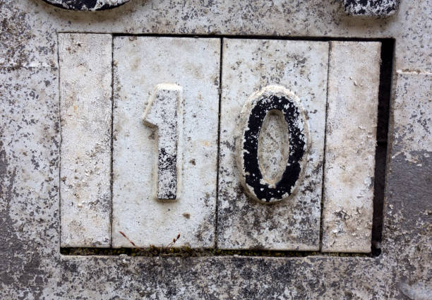 istock Written Wording in Distressed State Typography Found Number 10 Ten 999101800