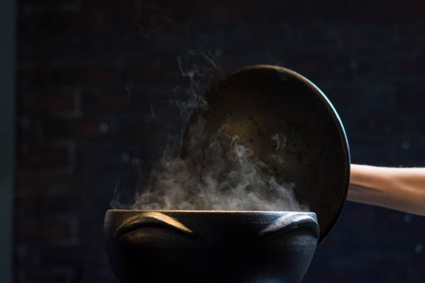 Overhead Cooking, preparing moqueca