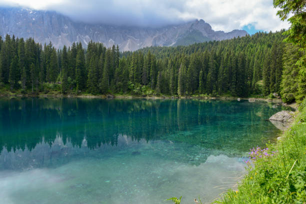 istock Lake Carezza with reflection of mountains in the Dolomites 999118316