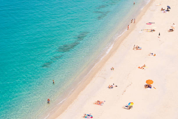 istock Sandy beach in summer aerial view 999118834
