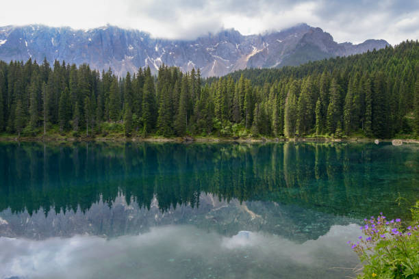 istock Lake Carezza with reflection of mountains in the Dolomites 999119140