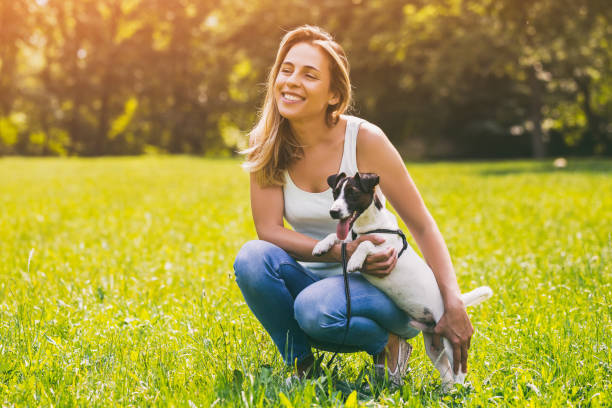 istock Woman with her dog Jack Russell Terrier 999122914