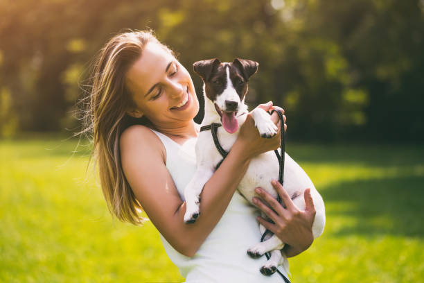 istock Woman with her dog Jack Russell Terrier 999131254