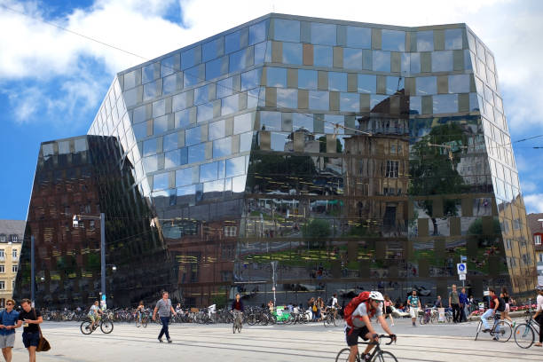 Freiburg, Germany, june 2018, Modern architecture of the University Library of Freiburg Im Breisgau, Germany