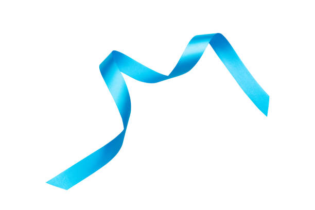 istock blue long wave ribbon for decor card or present product concept isolated background. 999157966