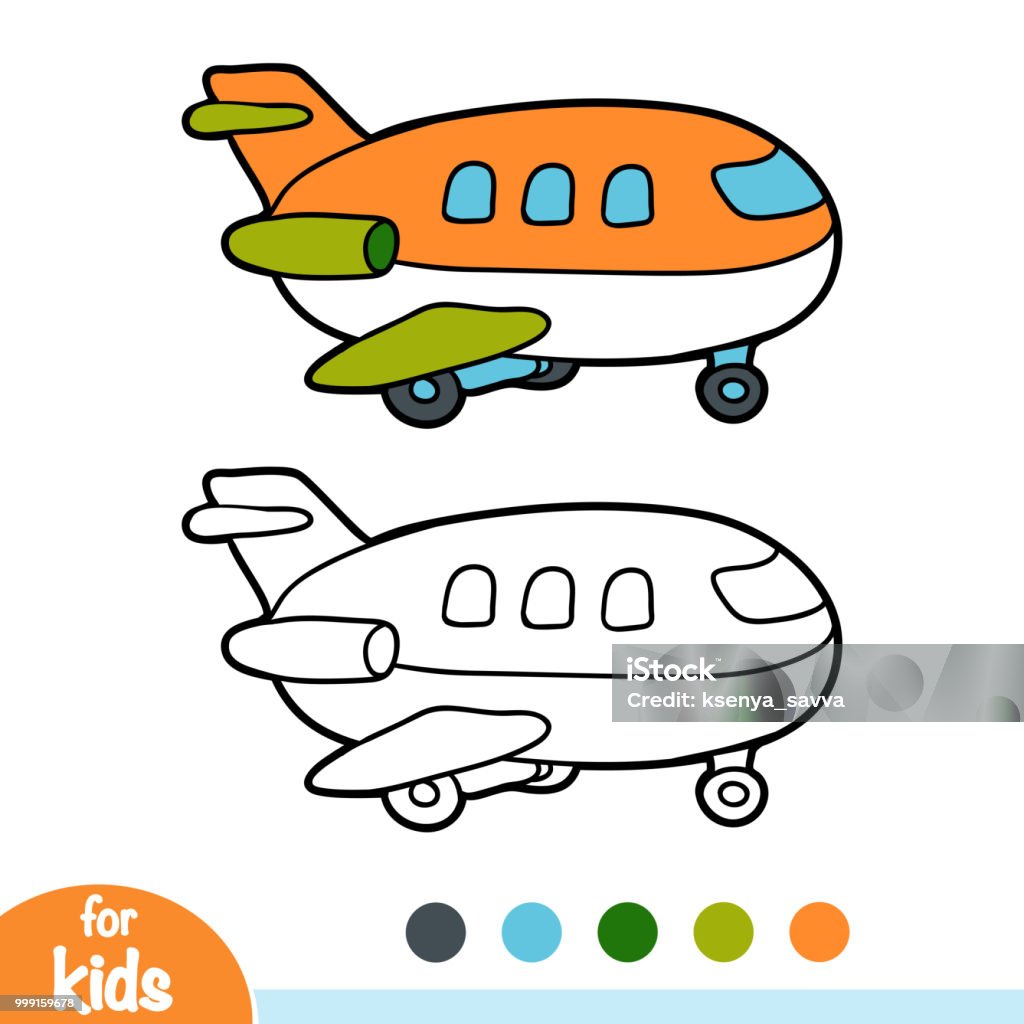 Coloring book, Airplane Coloring book for children, Airplane Airplane stock vector