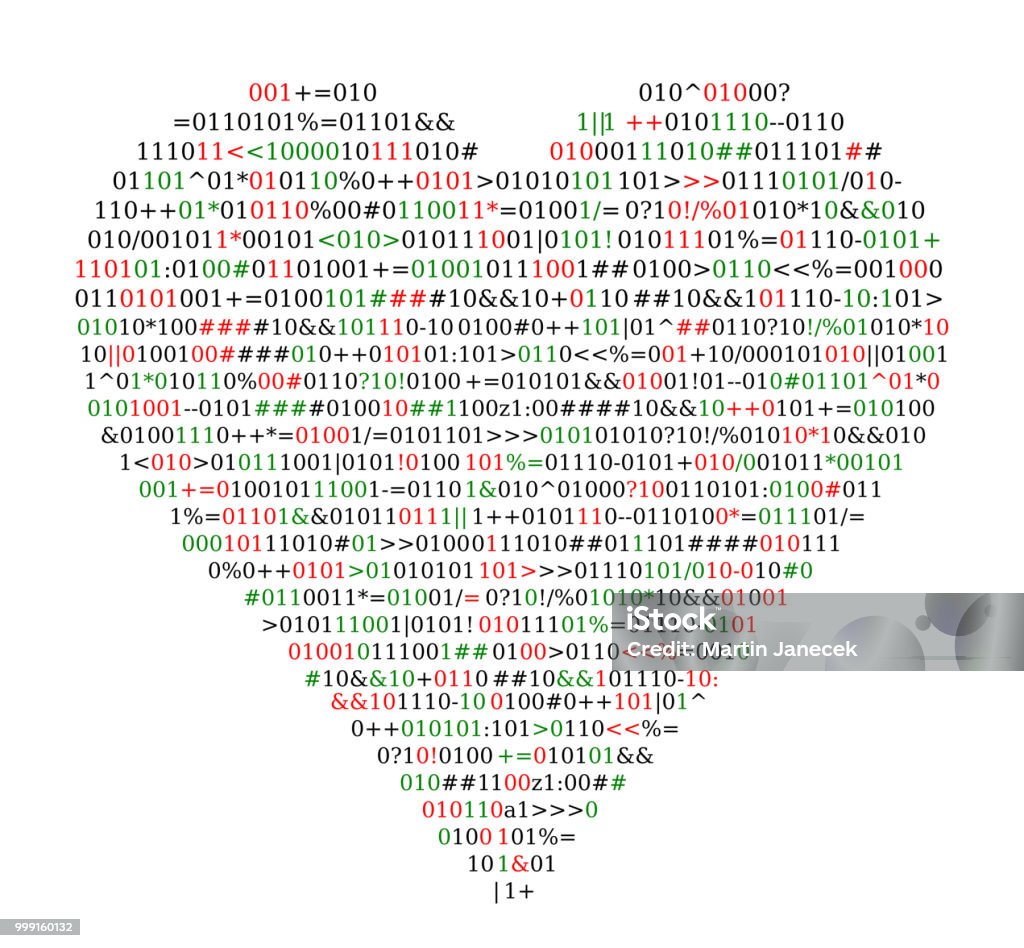 Heartcode Template Source Code Shape Heart Stock Illustration - Download Image Now - Heart ...