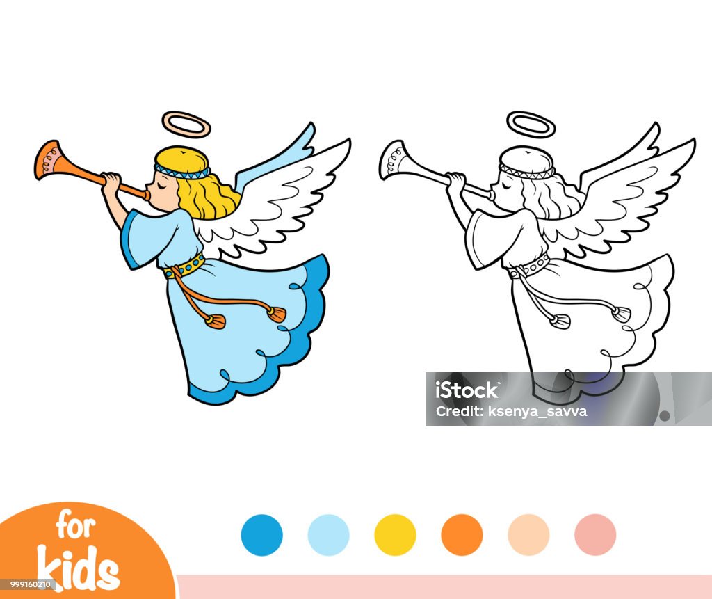 Ilustración de Libro De Colorear Para Niños Ángel y más Vectores Libres de  Derechos de Ángel - Ángel, Navidad, Trompeta - iStock
