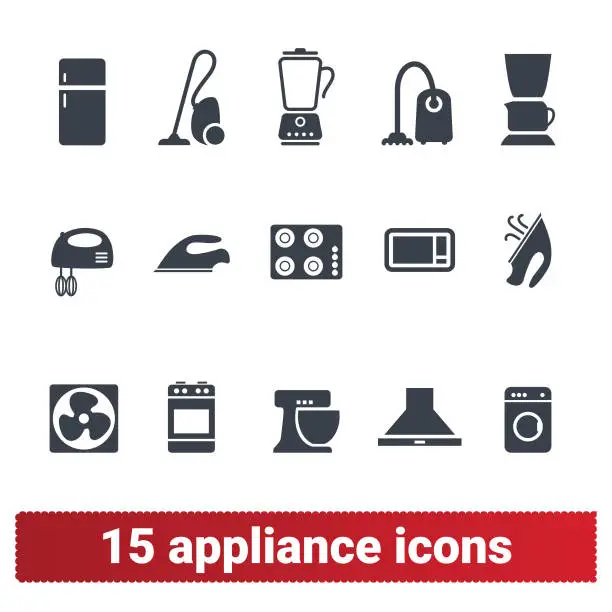 Vector illustration of Appliance Icons. Home Electronic Devices Symbols