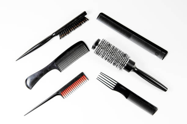 istock Tools hairdresser's top view on white isolate 999190794