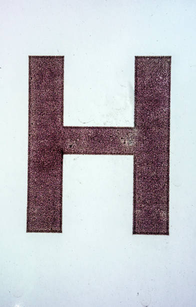Written Wording in Distressed State Typography Found Letter H