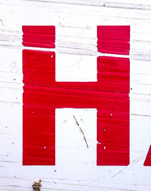 Written Wording in Distressed State Typography Found Letter H