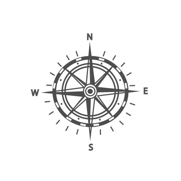 illustrations, cliparts, dessins animés et icônes de boussole. vector - drawing compass compass rose direction sea