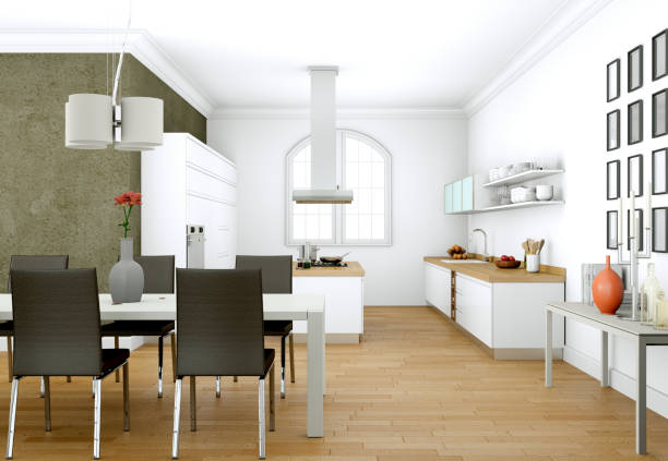 istock Dining room interior design in modern appartment 999201566