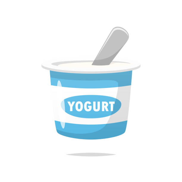 ilustraciones, imágenes clip art, dibujos animados e iconos de stock de vector de yogur aislado - yogur