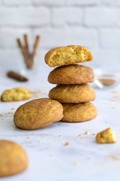 istock Freshly Baked Cinnamon Cookies, Snickerdoodle Cookies on Bright Background 999214010