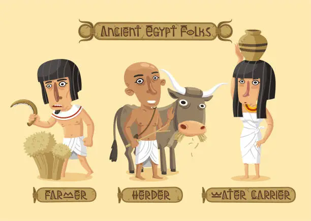 Vector illustration of Ancient Egypt characters set