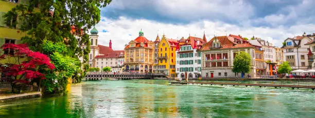 Photo of Beautiful river cityscape of Lucerne, Switzerland