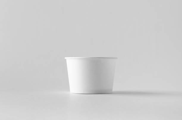White ice cream paper cup mock-up.