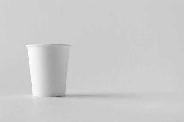 istock 8 oz. white coffee paper cup mock-up without lid. 999259922