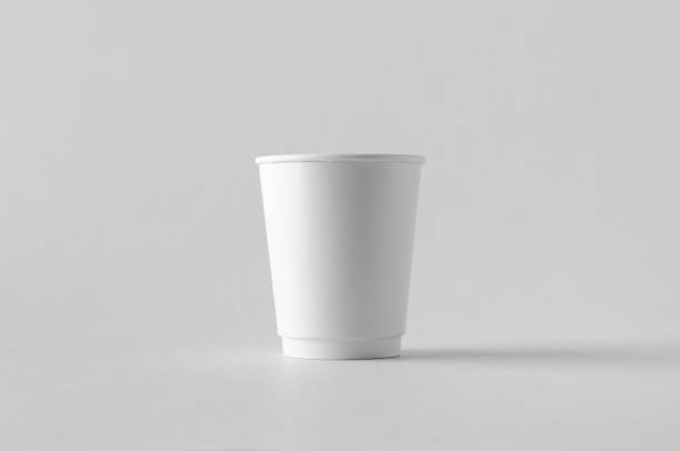 istock 8 oz. white double wall coffee paper cup mock-up without lid. 999266340