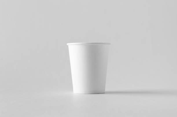 istock 8 oz. white coffee paper cup mock-up without lid. 999268536
