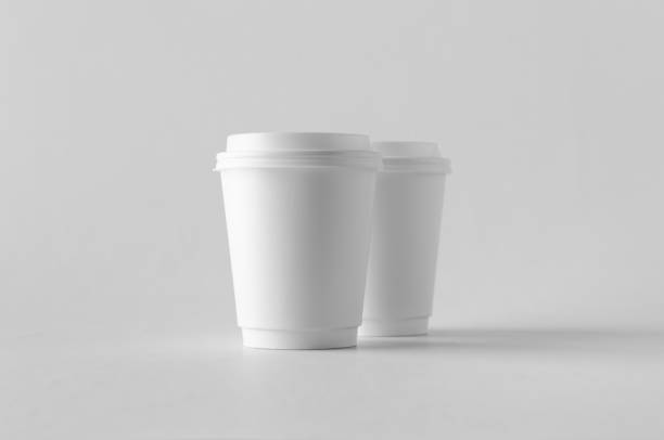 istock 8 oz. white double wall coffee paper cup mock-up with lid. 999271060