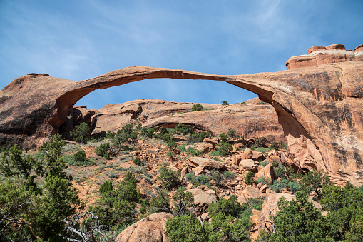 Red rock arch in Utah Arches National Park