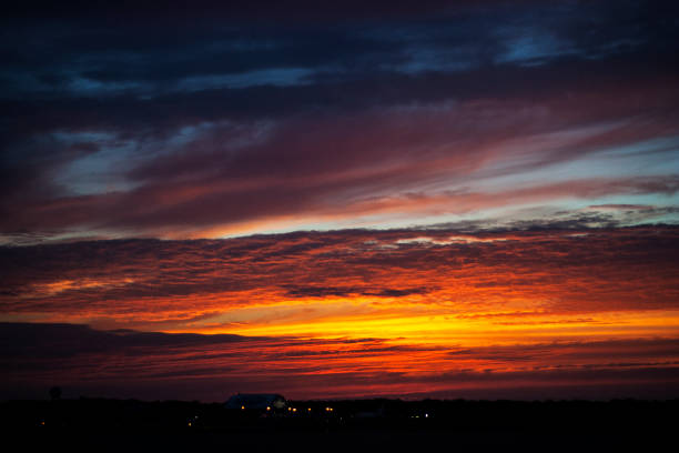 Hangar Sunset stock photo