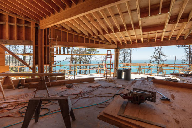 Construction Site Building oceanfront home in California hand cropping photos stock pictures, royalty-free photos & images