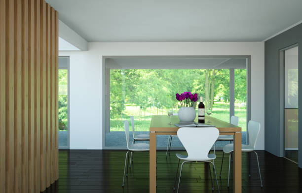 istock Dining room interior design in modern appartment 999317452