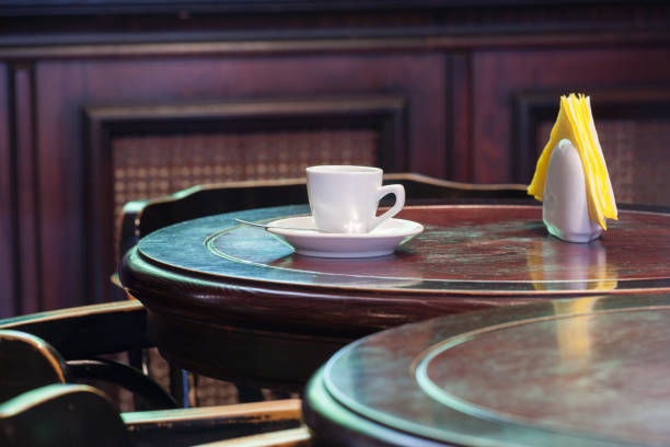 istock Coffee on a round wooden table 999322004