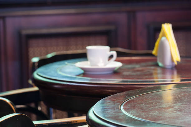 istock Coffee on a round wooden table 999322032