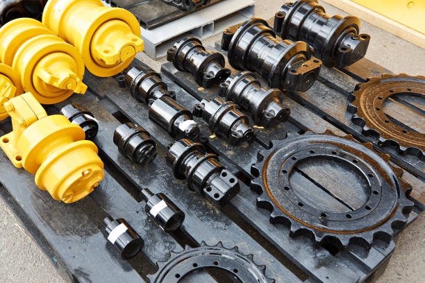Spare parts chassis of construction machinery Spare parts for chassis of construction machinery agricultural machinery stock pictures, royalty-free photos & images
