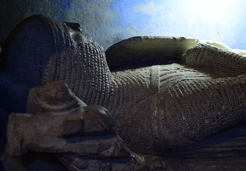 Medieval Tomb Effiigy located in St. Andrews parish Church in Castle Combe, England