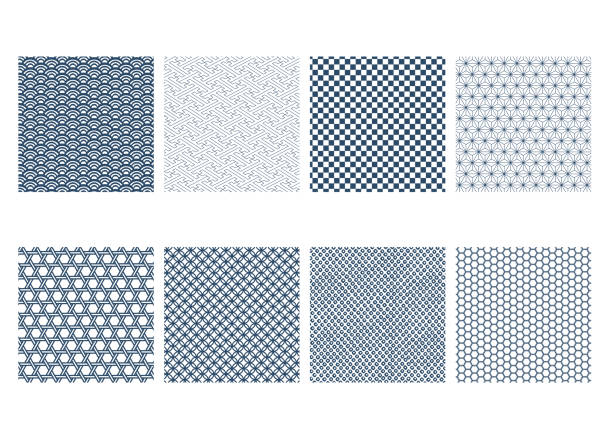 ilustrações de stock, clip art, desenhos animados e ícones de japanese traditional pattern set - wallpaper pattern pattern diamond shaped checked