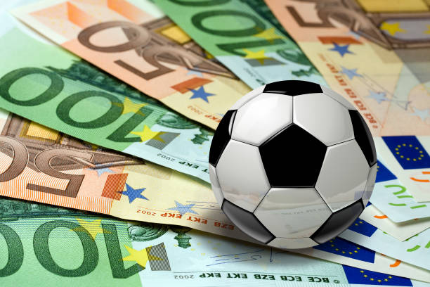 Soccer Ball on euro banknotes concept