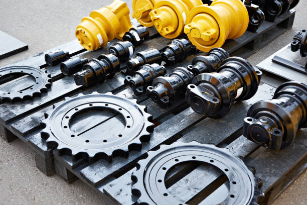 Spare parts chassis of construction machinery Spare parts for chassis of construction machinery caterpillar photos stock pictures, royalty-free photos & images