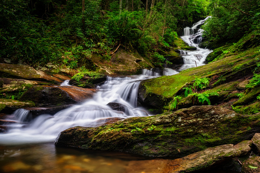 Beautiful set of steep rapids at the foot of Mount Mitchell.  Just minutes off the Blue Ridge Parkway.