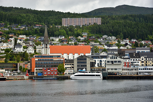 MOLDE, NORWAY - JULI 8, 2018. Molde  town view in More og Romsdal county, Norway