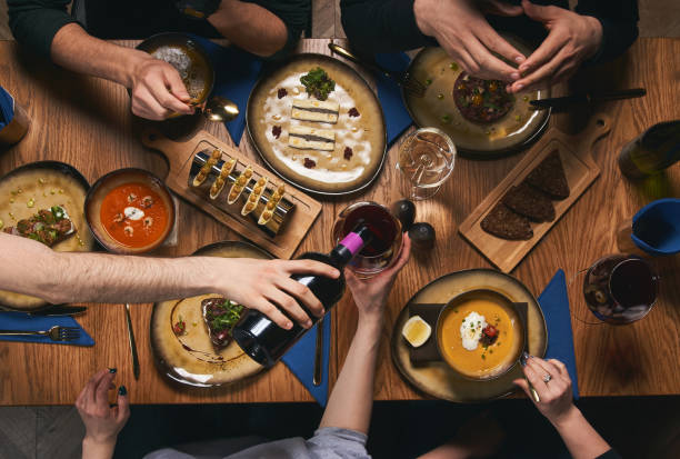 istock Table with food, view from above. 999446020