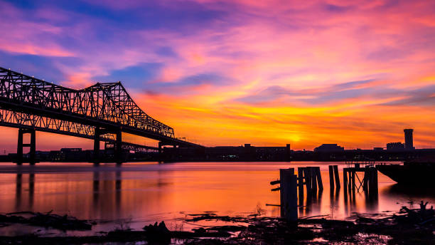 Sunset over New Orleans stock photo
