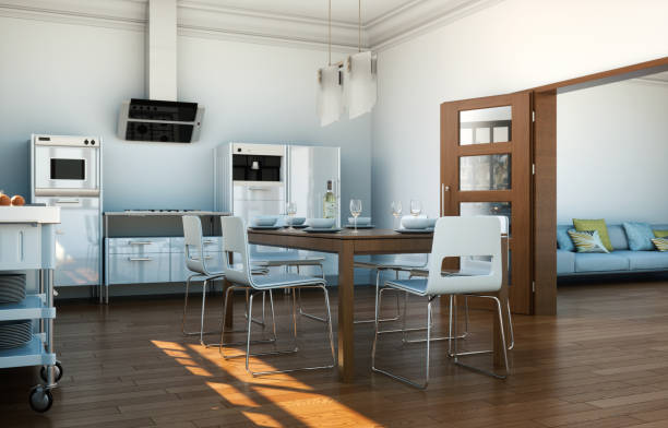 istock White modern kitchen in a house with a beautiful design 999466554